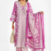 Elegant Pink Floral Printed Cotton Kurta Set with Dupatta for Women