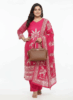 Elegant Pink Ethnic Printed Cotton Kurta Set with Dupatta for Women