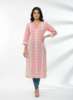 Stylish Pink Printed Cotton Kurti for Women – Elegant Ethnic Wear