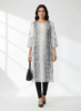 Elegant Grey and White Printed Cotton Kurti for Women | Office & Casual Wear