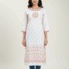 Elegant White Printed Cotton Kurti for Women | Ethnic Wear for Everyday Style